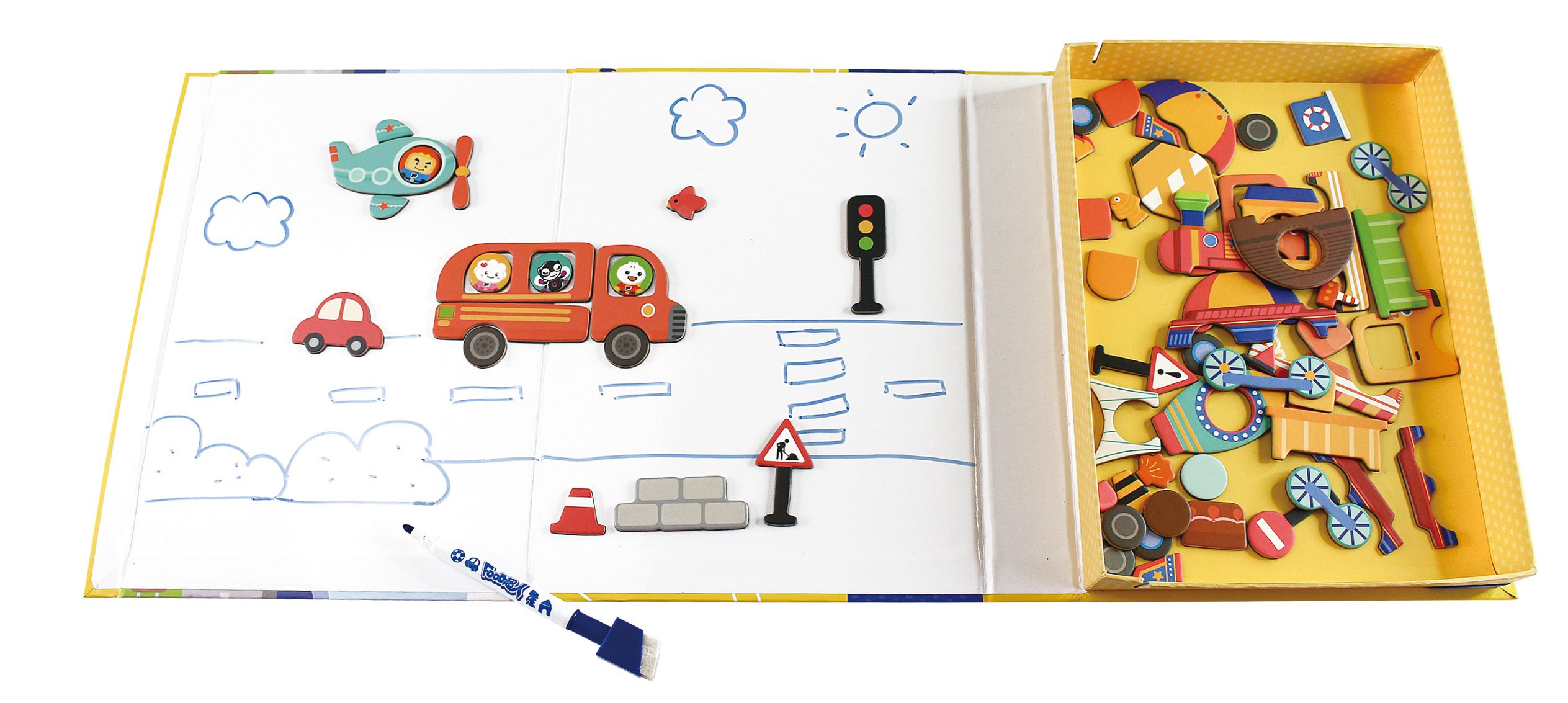 交通工具-FOOD超人磁鐵白板遊戲盒