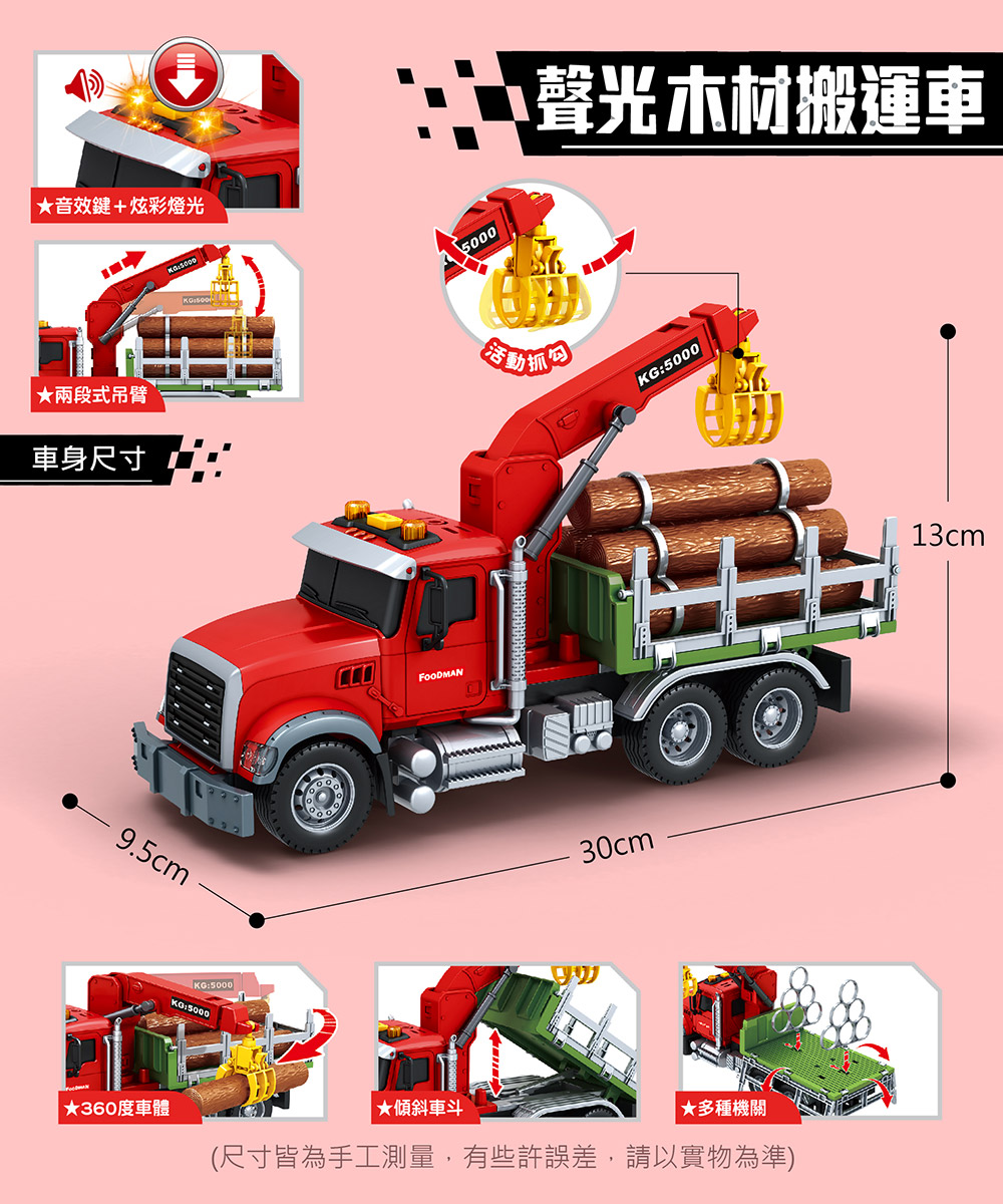 FOOD超人擬真聲光木材搬運車