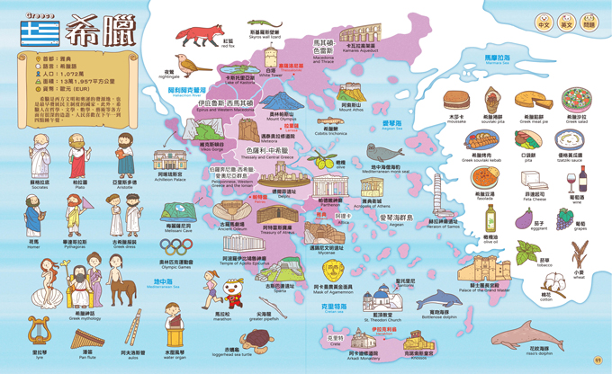世界地圖百科(200個國家&國旗+4000個雙語單字)-FOOD超人