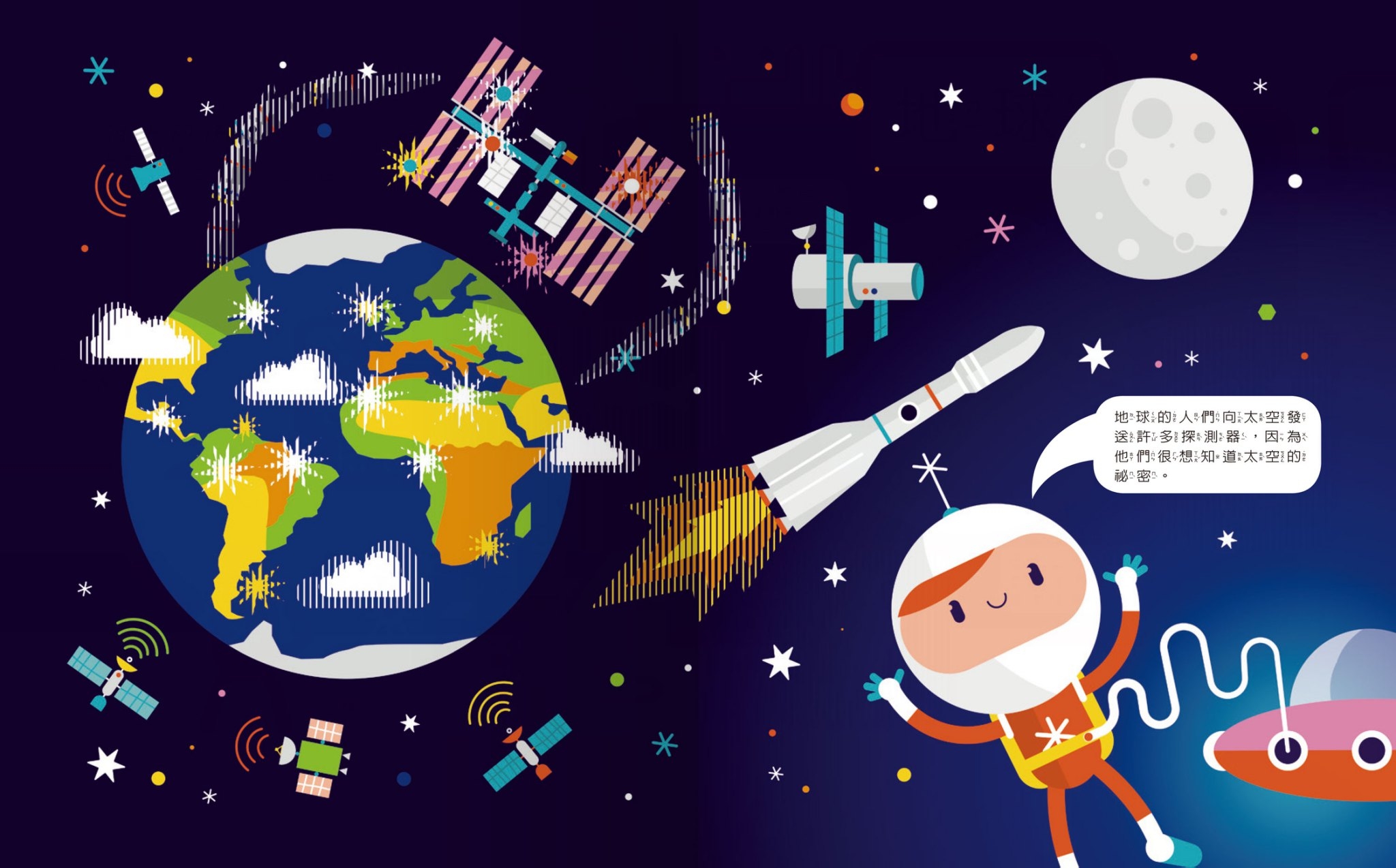 神奇膠片動畫書-小小太空人的太空探險